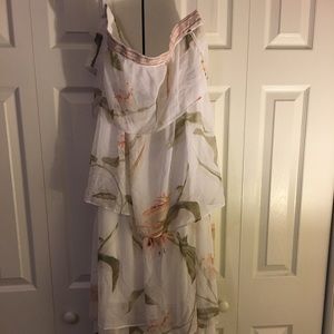 Tiered Strapless Flower Maxi Dress